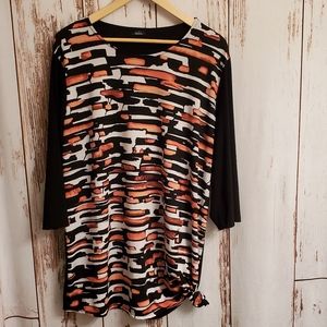 Dalin blouse black dusty rose white design Size L